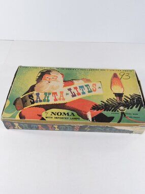 Vintage 8 Light NOMA Santa - Lites Christmas Lighting Set No. 310 Working